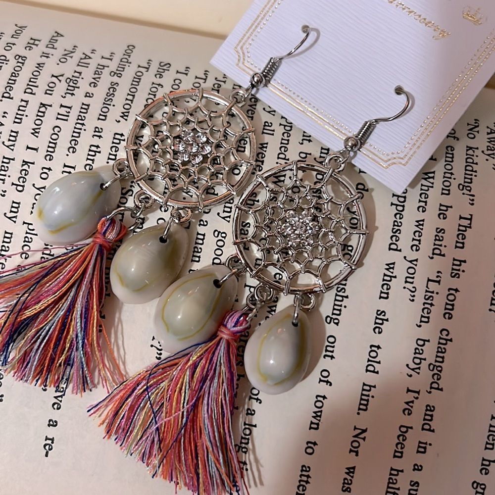 Chloe Accessories Hippie Boho She’ll and Tassel Earrings